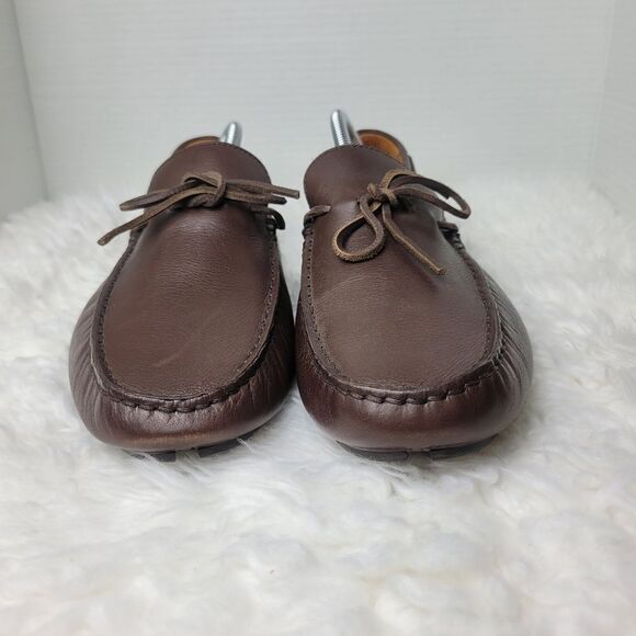 J.Crew Kenton Mens Loafer Size Size 11.5 Brown Leather Driving Moccasins Shoes - Picture 2 of 12